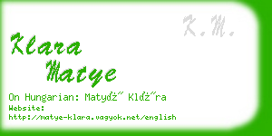 klara matye business card